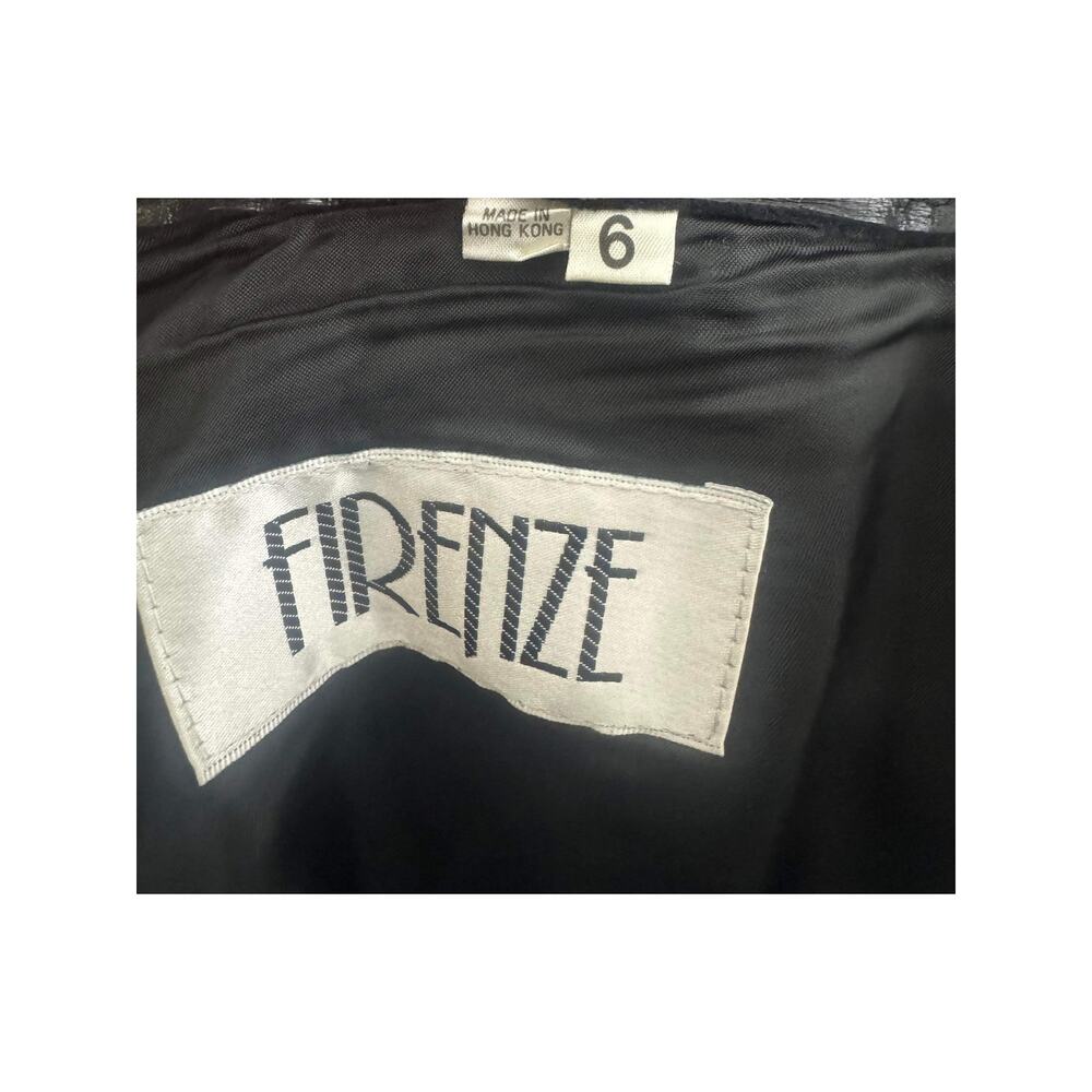 Vintage Firenze Leather Pants Size 6 Black Women's Straight Button Waist - Picture 3 of 5